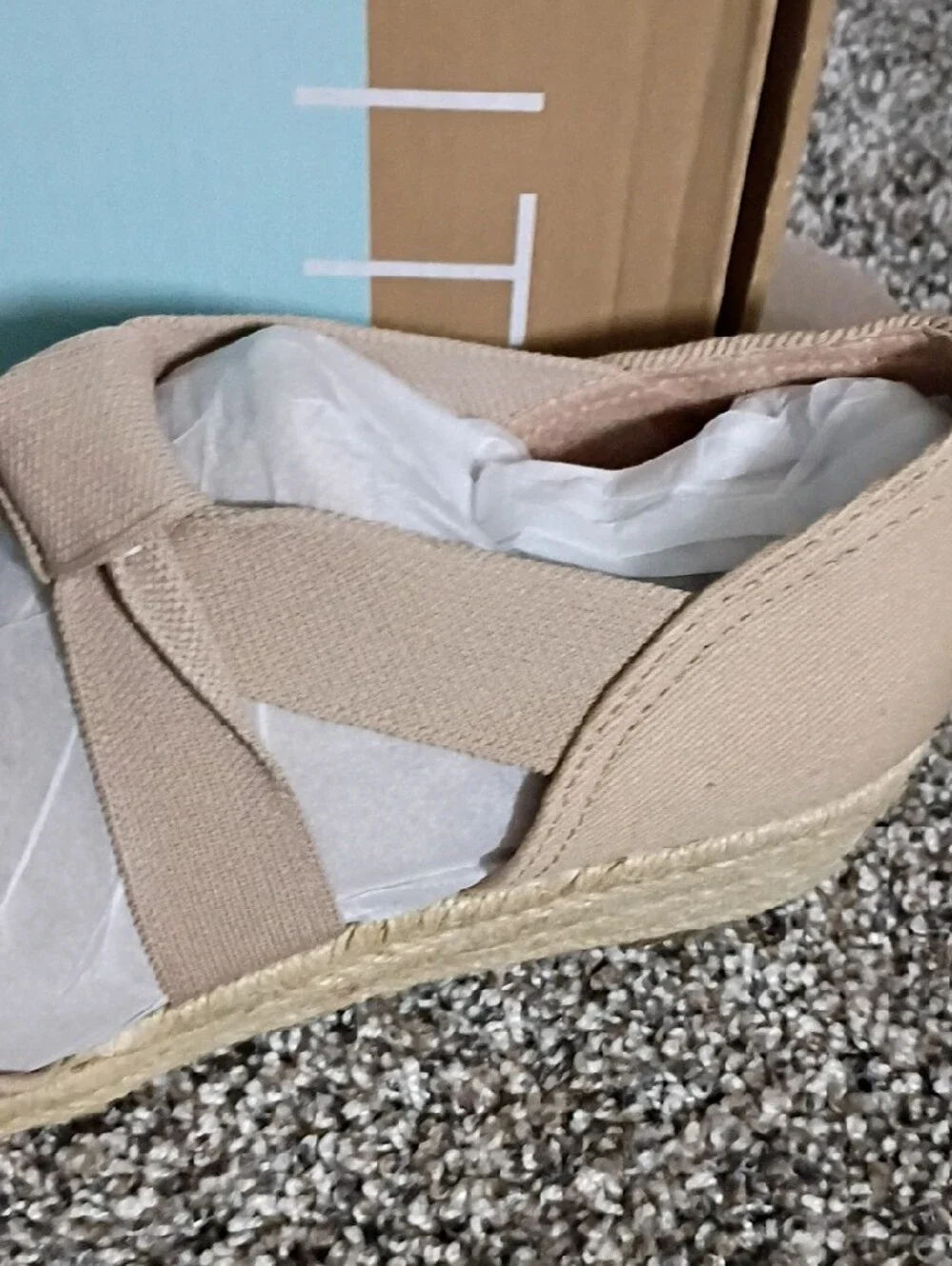 Life Stride Beige Espadrille Wedge Flats with Wrap Straps